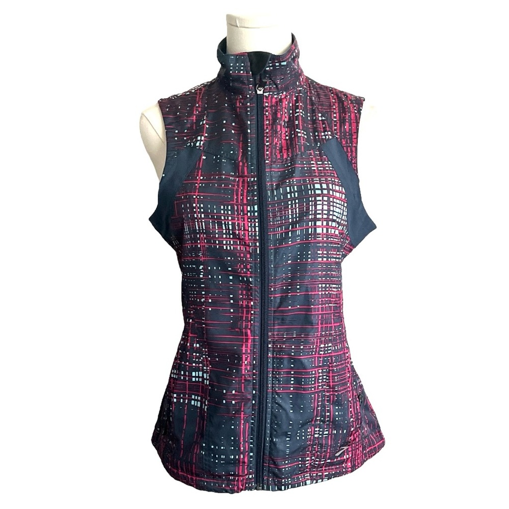 Brooks Women's Running Vest,  Shelter Technology Pink/Black Pattern Sz S